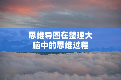 思维导图在整理大脑中的思维过程