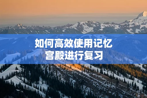如何高效使用记忆宫殿进行复习