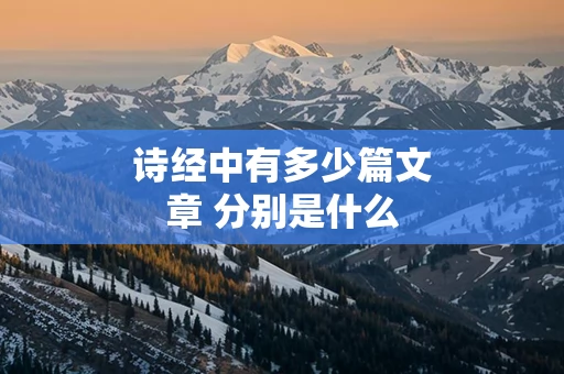 诗经中有多少篇文章 分别是什么